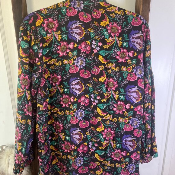 intage Avon Floral Ruffle Open Front Blazer Jacket - Size Small - Picture 6 of 6